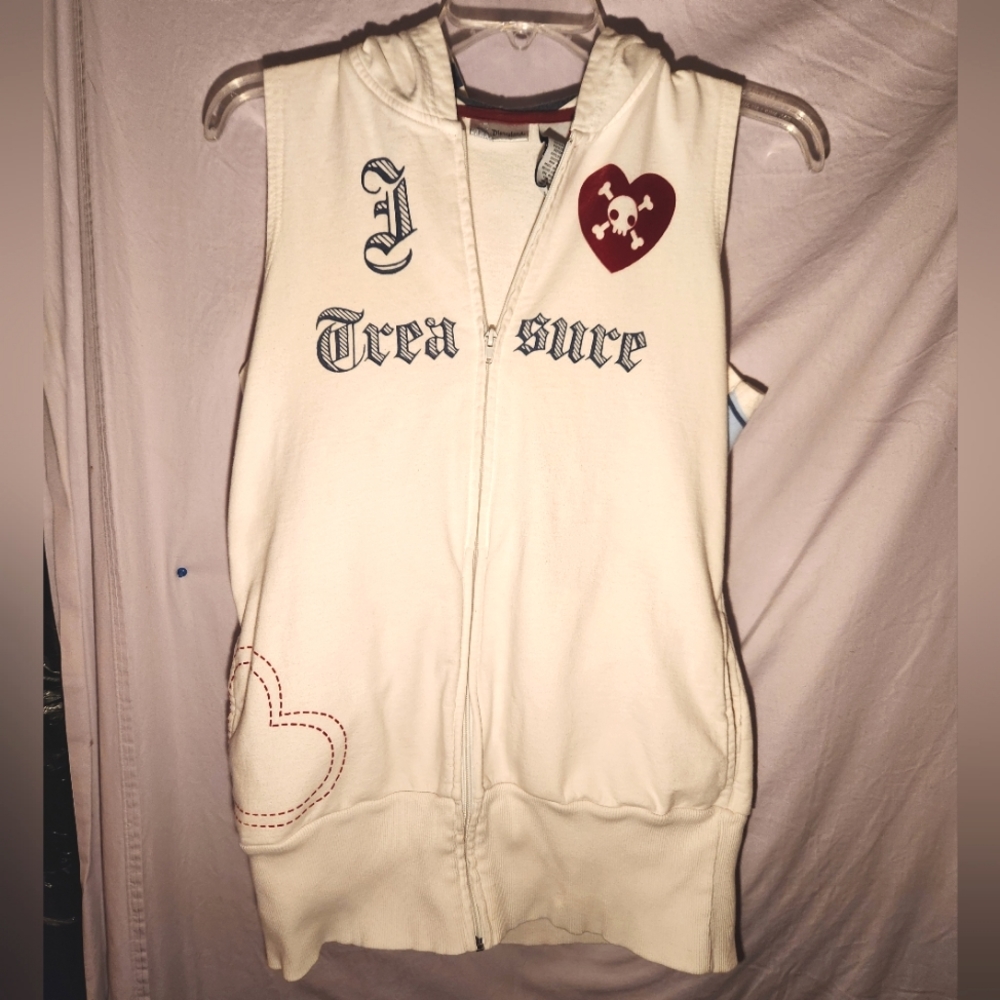 Disney Resort Tinkerbell Sleeveless White Jacket Junior Girl XL